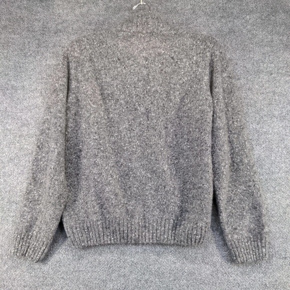 Luca Nobili Women's 1/4 Zip Pullover Knit Sweater Gray Large Solid Mock Neck - Picture 5 of 11